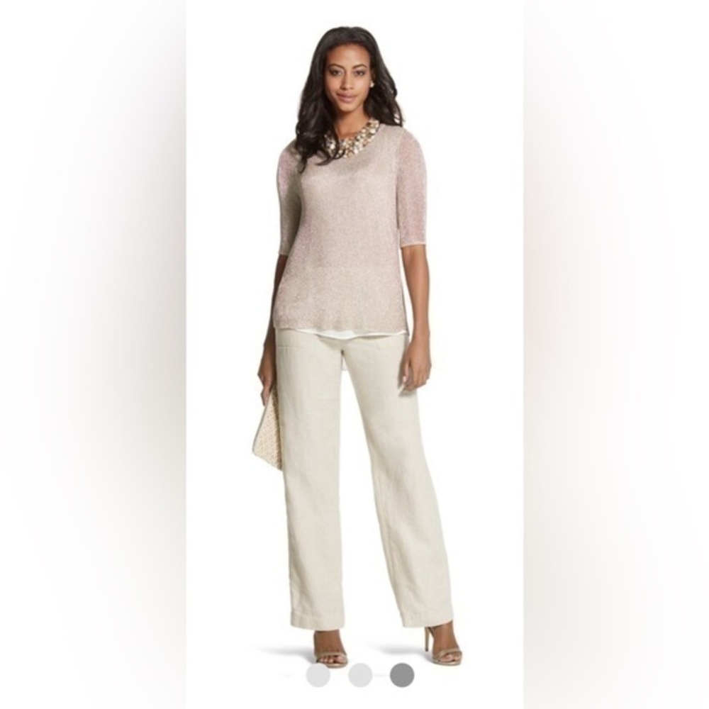 Chico"s tan linen pants plus size 3 US 16